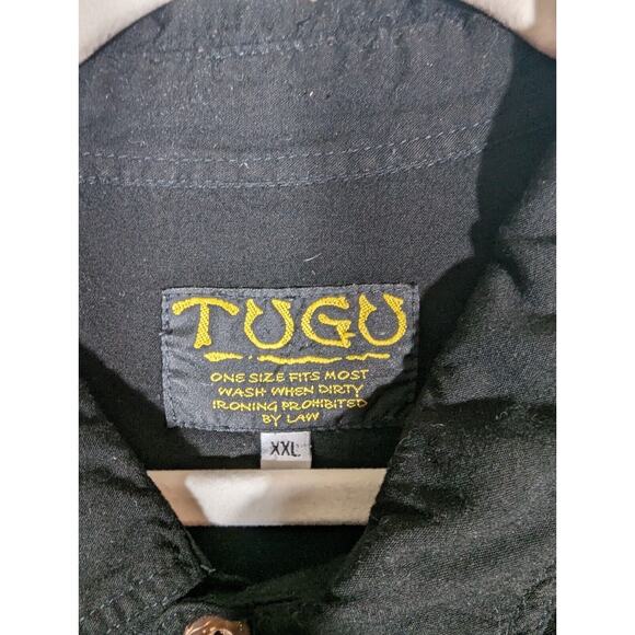 Vintage Tugu Black Sea Turtle Rayon Button Down Shirt XXL One Size - Picture 3 of 8